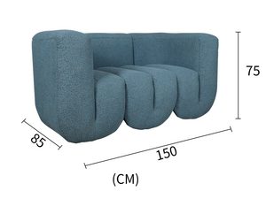 Miniaturka 3 - Ekskluzywna sofa z obłym siedziskiem w jasnym kolorze