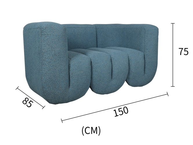 Sofa z konstrukcją łukową w kolorze niebiesko-szaro-czarnym – Zenith