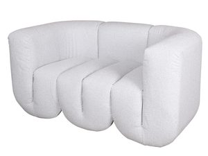 Miniaturka 1 - Elegancka sofa w kształcie litery c w kolorze jasnoszarym z miękkiej szenilowej tkaniny