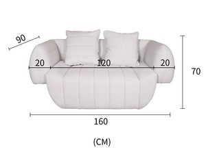 Miniaturka 2 - Biała sofa nowoczesna o opływowym kształcie z poduchami