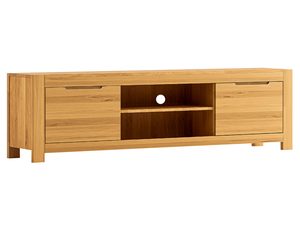 Miniaturka 1 - Szafka RTV z szerokim blatem i okrągłym otworem na kable