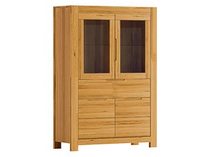 Miniaturka 1 - Drewniana witryna z przeszklonym frontem i szufladami