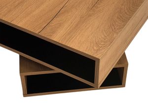 Miniaturka 3 - Dębowy stolik nowoczesny detal blatu usłojenie drewna