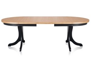 Miniaturka 2 - Rozkładany stół owalny dębowy z dwoma nogami centralnymi rozłożony