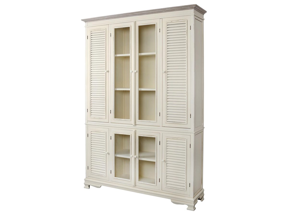 Kredens prowansalski kremowy z metalowymi uchwytami – Cielo