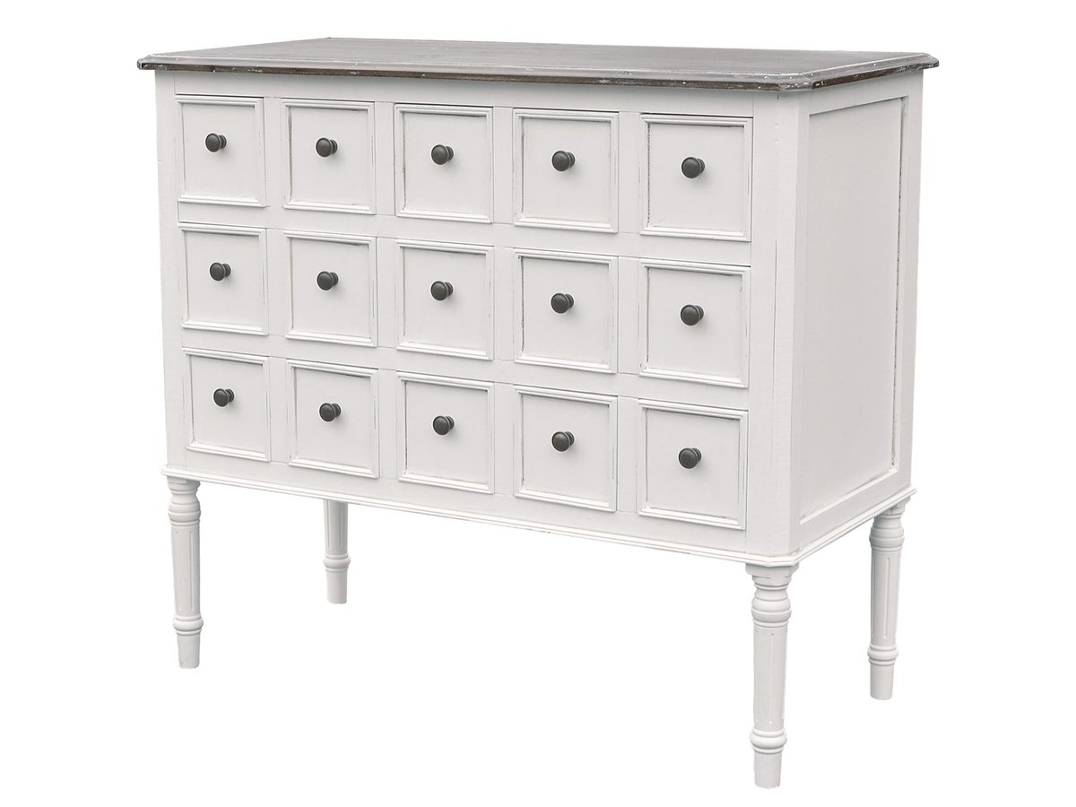 Komoda prowansalska z ciemnobrązowym blatem – Citta