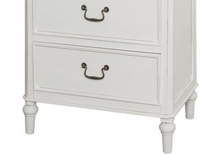 Miniaturka 2 - Drewniana witryna z dekoracyjnymi frontami i przeszklonymi drzwiami w stylu prowansalskim kolor biały