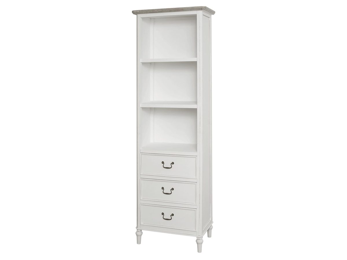 Regał prowansalski biały z ciemnobrązowym wieńcem – Citta