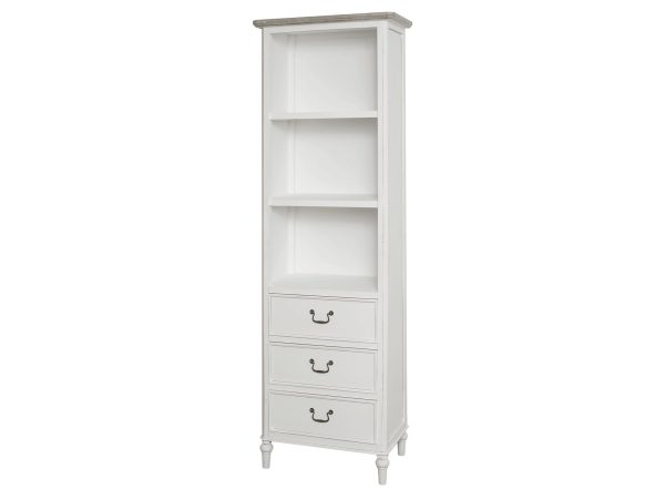 Drewniana witryna z dekoracyjnymi frontami w stylu prowansalskim kolor biały