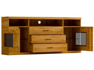 Miniaturka 2 - Komoda RTV z przeszklonymi bokami i trzema szufladami