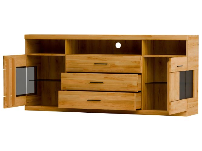 Szeroka Komoda Dębowa 180 cm – Avero 18