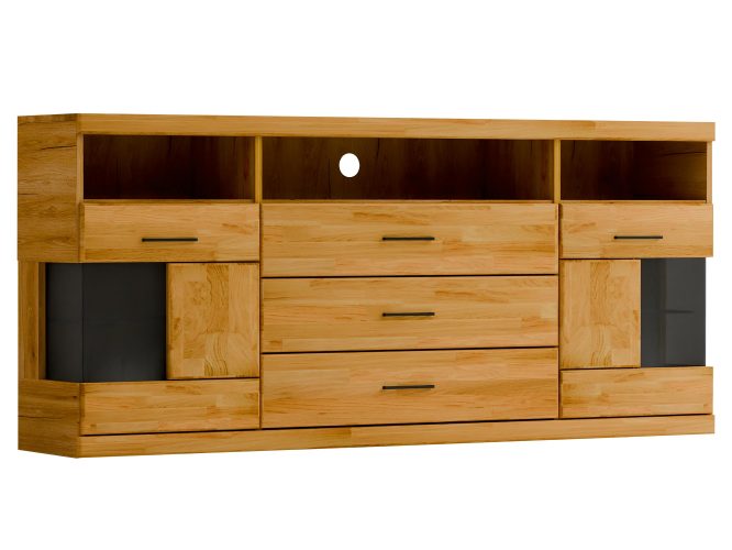 Szeroka Komoda Dębowa 180 cm – Avero 18