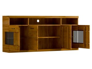 Miniaturka 2 - Szafka RTV z otwartą półką i trzema szufladami, styl loftowy