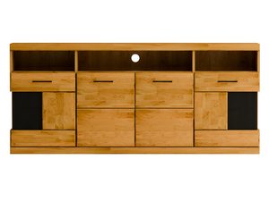 Miniaturka 6 - Komoda RTV z drewna dębowego z szufladami i wnękami