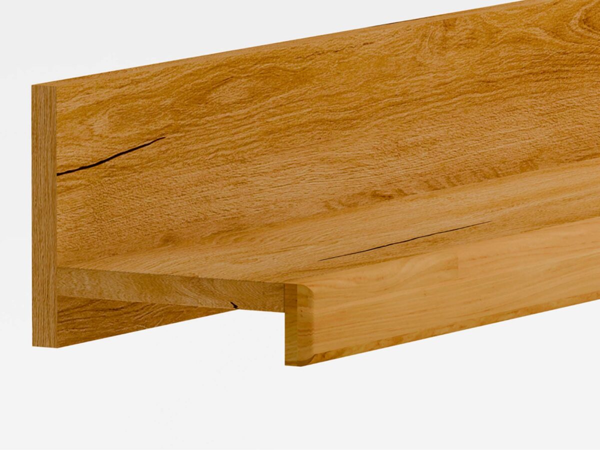 Półka dębowa ścienna detal usłojenia naturalne drewno