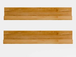 Miniaturka 2 - Zestaw dwóch półek dębowych ściennych widok frontalny