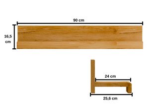 Miniaturka 3 - Półka dębowa ścienna 90 cm z wspornikiem wymiary
