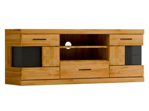 Miniaturka 1 - Szafka RTV z szeroką półką, i bocznymi witrynami