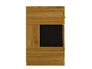 Miniaturka 3 - Szafka boczna z czarną witryną i drewnianym wykończeniem