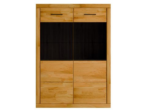 Witryna dwuskrzydłowa z szybami i szufladami w dolnej części