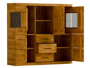 Miniaturka 2 - Komoda z czarnymi szybami i centralną szufladą