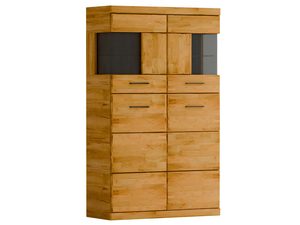 Miniaturka 1 - Szafka z czarnymi szybami i drewnianymi frontami w stylu loft