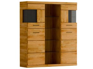 Miniaturka 1 - Komoda narożna z przeszklonymi drzwiczkami i szufladami