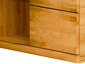 Miniaturka 4 - Zbliżenie na detal drewna i połączenie elementów mebla