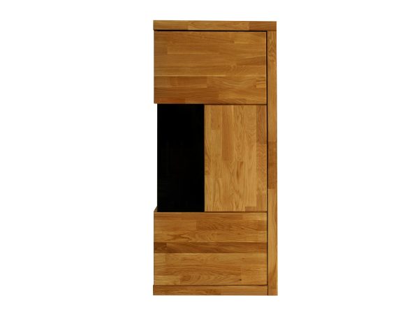 Wąska szafka z przeszklonym frontem i wnęką