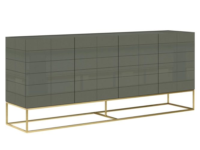 Komoda modern classic w kolorze cementowej zieleni – Blossom Grove