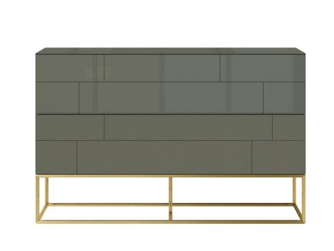 Designerska komoda w stylu glamour z geometrycznym frontem