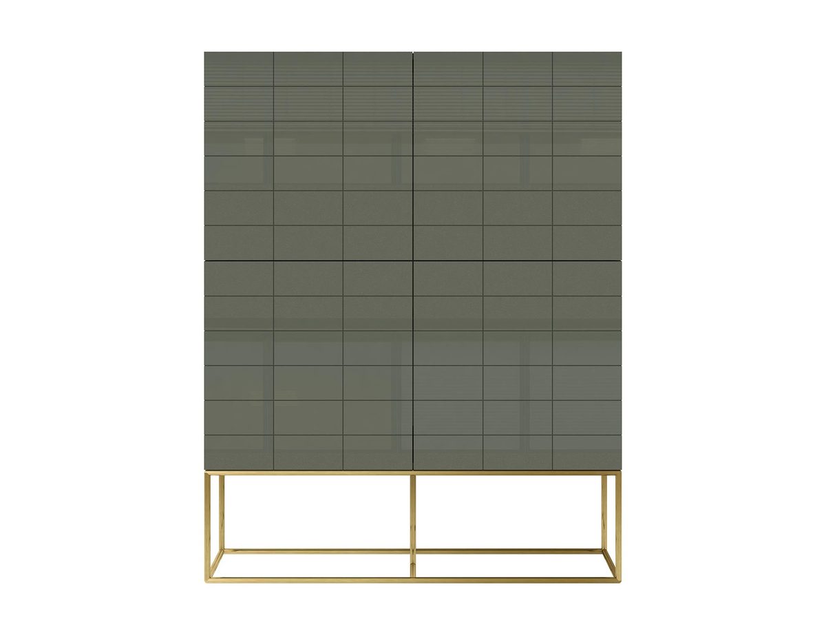 Komoda modern classic w cementowej zieleni z złotymi nogami – Blossom Grove