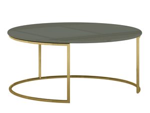 Miniaturka 1 - Stolik kawowy w stylu modern classic z blatem w kolorze cementowej zieleni