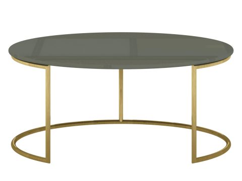 Stolik kawowy w stylu modern ze złotymi nogami