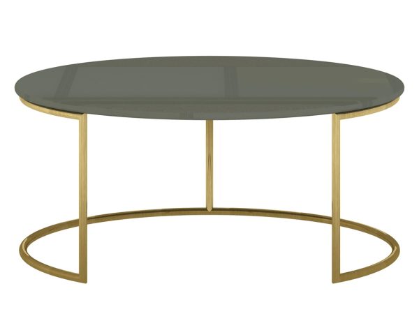 Stolik kawowy w stylu modern ze złotymi nogami