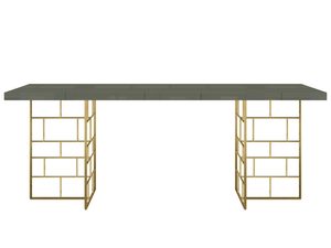 Miniaturka 3 - Zielony stół glamour z metalową podstawą w złotym kolorze