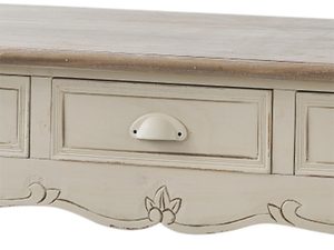 Miniaturka 1 - Drewniana konsola z dekoracyjnymi frontami w stylu prowansalskim kolor kremowy