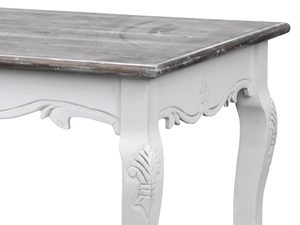 Miniaturka 1 - Drewniany stół z rzeźbionymi detalami i ozdobnym blatem w stylu prowansalskim