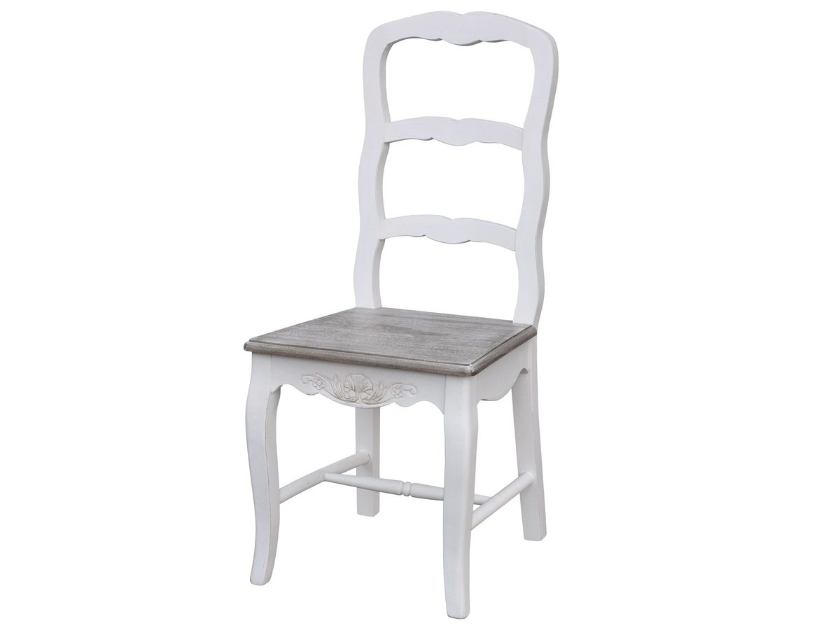 Krzesło prowansalskie z drewnianym siedziskiem – Sorrento White