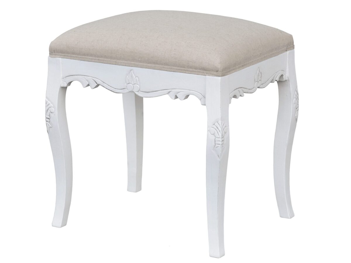 Tapicerowane Siedzisko z białą ramą i kremową tapicerką – Sorrento White