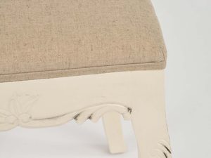 Miniaturka 9 - Taboret prowansalski kremowy beżowe siedzisko frontalny