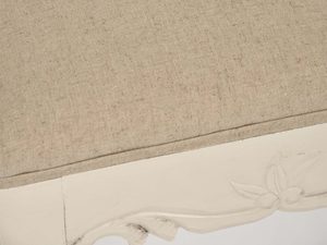 Miniaturka 10 - Puf do toaletki prowansalski kremowy rzeźbienia