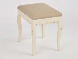 Miniaturka 2 - Taboret prowansalski kremowy lniane siedzisko perspektywa