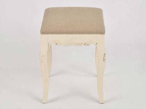 Miniaturka 3 - Puf francuski kremowy z beżowym siedziskiem gięte nogi