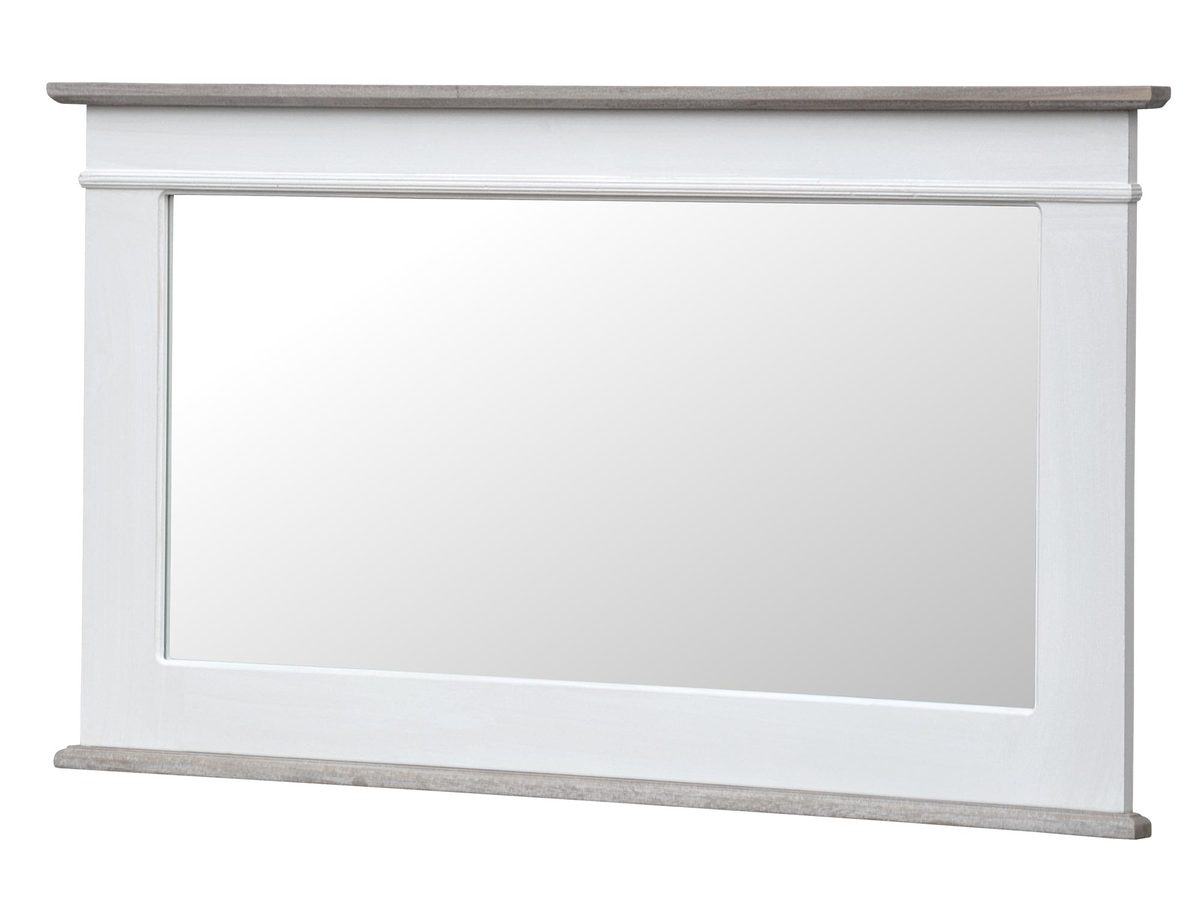 Luksusowe Lustro w białej ramie z ciemnobrązowym wykończeniem – Sorrento White