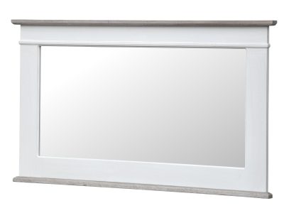 Luksusowe Lustro w białej ramie z ciemnobrązowym wykończeniem – Sorrento White
