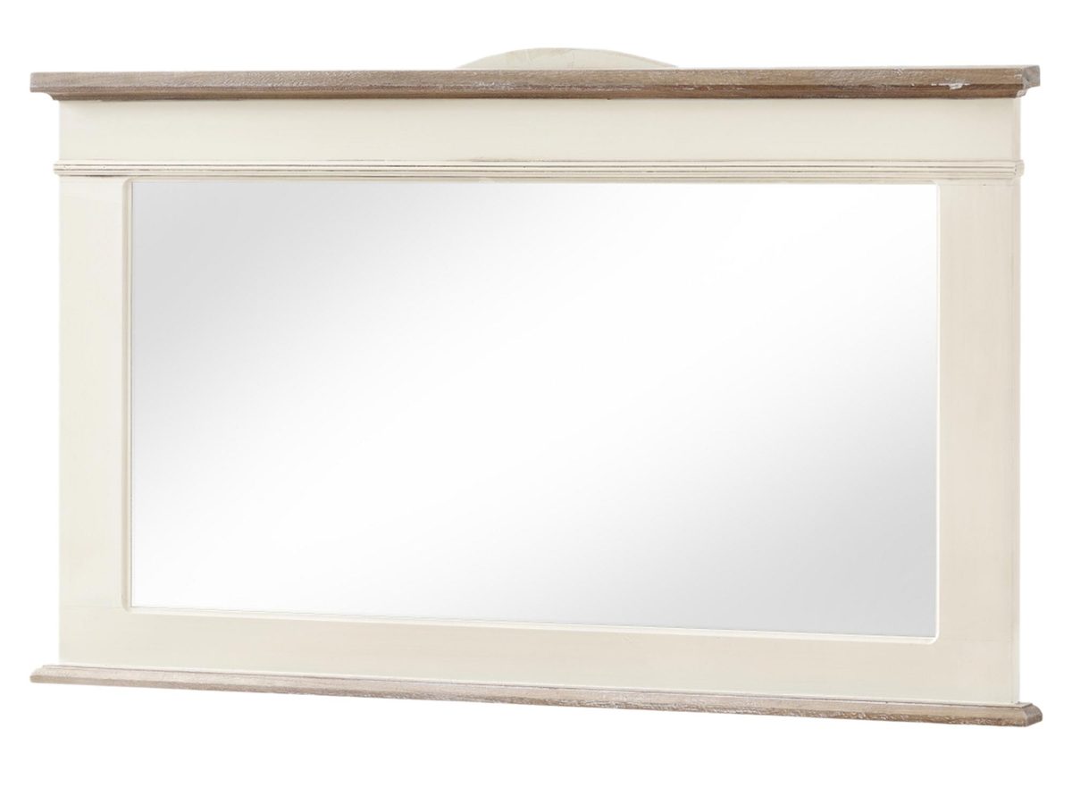 Lustro Prowansalskie w Kolorze Kremowym z Jasnobrązowym Wieńcem – Sorrento