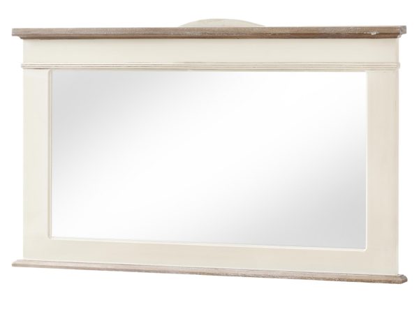 Drewniane lustro w dekoracyjnej ramie w stylu prowansalskim kolor biały