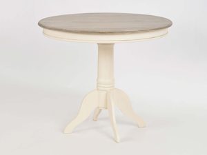 Miniaturka 1 - Stolik okrągły prowansalski kremowy ciemny blat