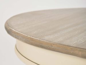 Miniaturka 12 - Kremowy stolik okrągły prowansalski gięte nóżki detal